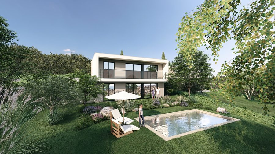 Villa — façade et jardin